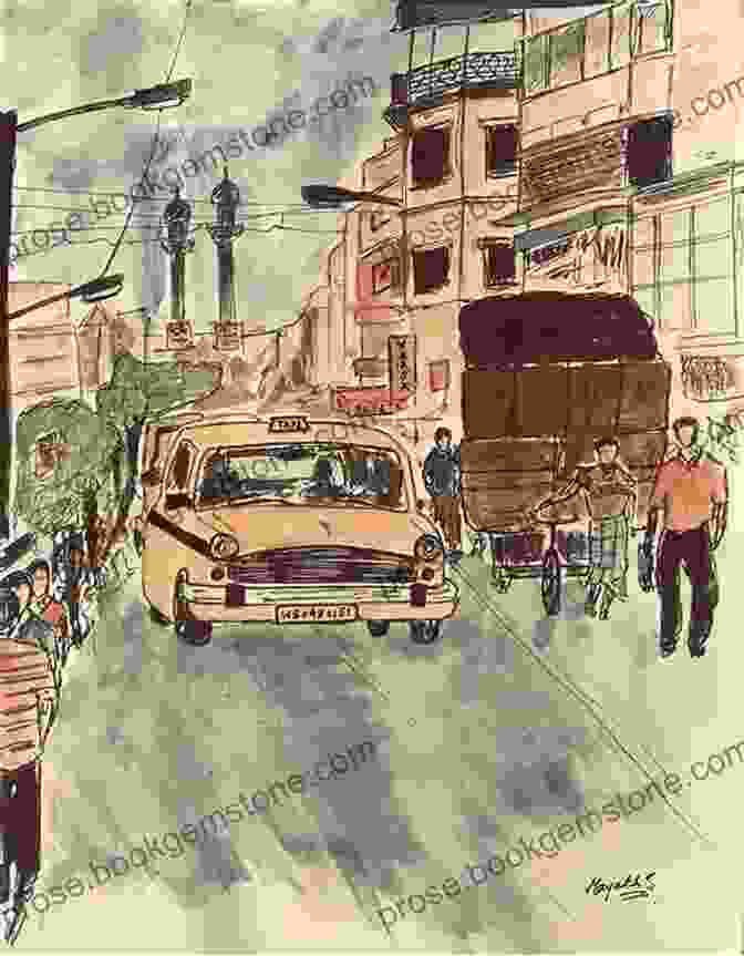 A Sketch Of A Busy Street Scene In Bangalore, Capturing The Vibrant Chaos Of Pedestrians, Vehicles, And Vendors BANGALORE IN MY SKETCHBOOK (URBAN SKETCHING IN CITIES)