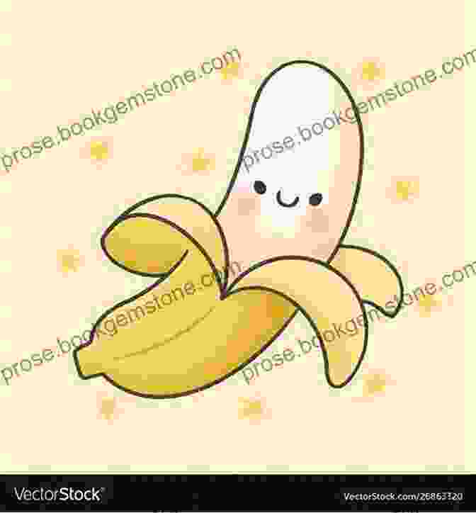 Cute Drawing Of A Giggling Banana. 101 Cute Foods With 101 Different Expressions (How To Draw)
