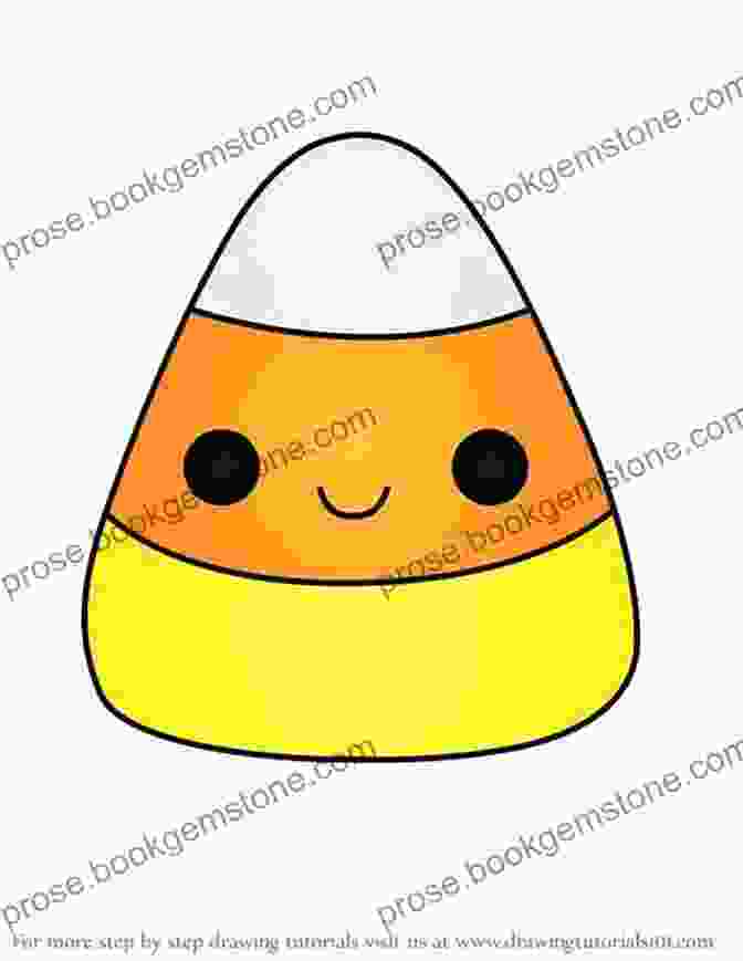 Cute Drawing Of A Happy Candy Corn. 101 Cute Foods With 101 Different Expressions (How To Draw)