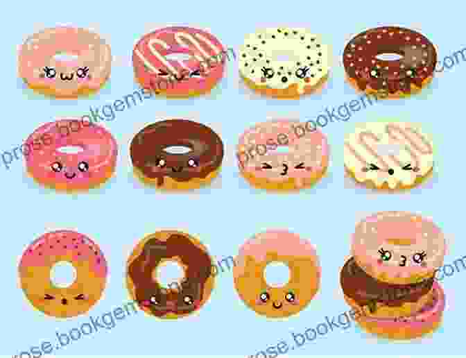 Cute Drawing Of A Sleepy Donut. 101 Cute Foods With 101 Different Expressions (How To Draw)