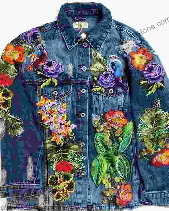 Embroidered Denim Jacket Featuring Unique Designs, Patterns, Or Inspiring Quotes. Jane Austen Embroidery: Authentic Embroidery Projects For Modern Stitchers