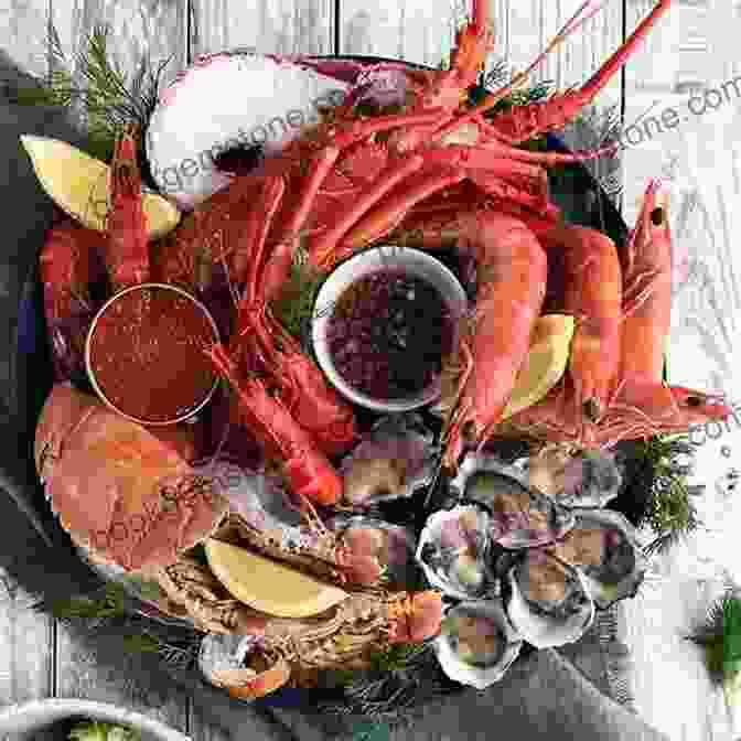 The Cover Of The Cookbook, Featuring A Vibrant Photo Of A Seafood Platter With Fresh Mussels, Lobster, And A Variety Of Fish, Set Against The Backdrop Of The Atlantic Ocean. A Rising Tide: A Cookbook Of Recipes And Stories From Canada S Atlantic Coast